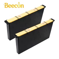 Nouveau nourrisseur d'abeilles en plastique noir de 6,5 L/3,5 L avec couvercle en bois pour usage en apiculture