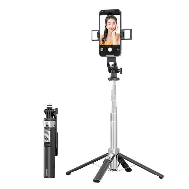 New 4 Foot Stable Led Light 3 in 1 Wireless Mini Selfie Tripod Remote Control  Portable Tripod Extendable Monopod Selfie Stick