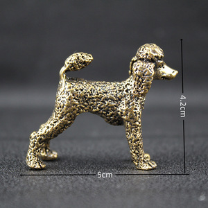 Figura Decorativa de Perro Poodle de Latón Retro, Adorno de Metal Sólido para Escritorio, Regalo Artesanal - Product Image 4