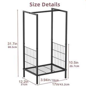 Porta Legna a 2 Ripiani in Ferro Battuto Resistente <span class=keywords><strong>per</strong></span> <span class=keywords><strong>Interni</strong></span> ed Esterni con 4 Ganci - Product Image 4