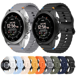 สายซิลิโคนสำหรับ <span class=keywords><strong>Fossil</strong></span> <span class=keywords><strong>Gen</strong></span> <span class=keywords><strong>6</strong></span> 44mm Gen6 <span class=keywords><strong>Gen</strong></span> 5 E/Gen5 LTE 45mm สายนาฬิกาสำรองระบายอากาศได้20mm 22mm - Product Image 1