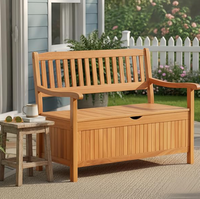 Banc de rangement Combohome pour entrée et porche, avec doublure intérieure amovible anti-poussière, banc en bois pour pelouse