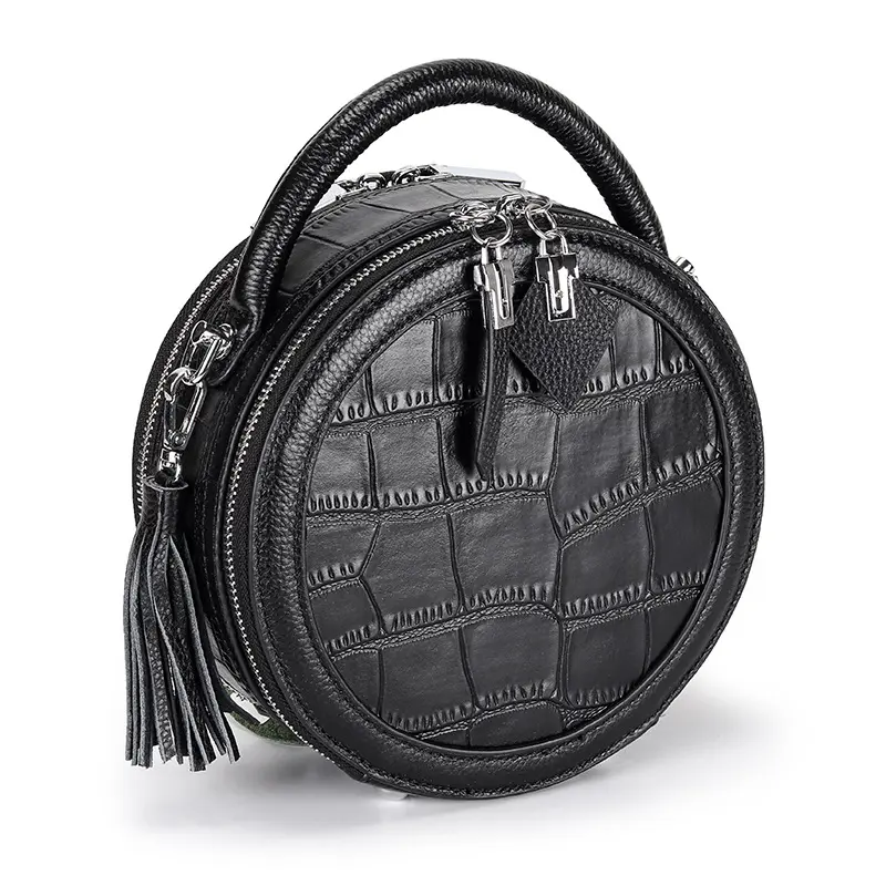 Genuine leather women's crossbody bag, hot selling in 2024, crocodile pattern shoulder bag, fashionable and versatile handbag