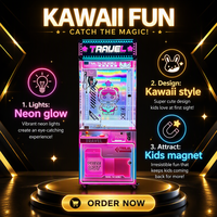 Machine à griffes commerciale avec accepteur de billets pour le jeu et l'exploitation commerciale, attrapeur de jouets en peluche UL, machine à griffes d'arcade pour poupées