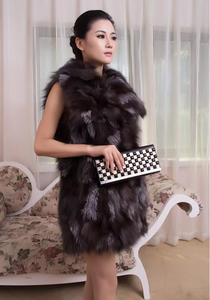 Nuevo Chaleco de Piel de Zorro Real para <span class=keywords><strong>Mujer</strong></span>, Cálido y Moderno para Invierno, de Longitud Media a Larga, con Cuello <span class=keywords><strong>Grande</strong></span> de Piel de Zorro Real, Top para <span class=keywords><strong>Mujer</strong></span> - Product Image 6