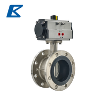 Vanne papillon à bride à actionnement pneumatique en acier inoxydable SS304 avec corps et disque en acier inoxydable, siège en EPDM à joint souple, PN16/CLASSE 150LB, pour eau, huile, gaz