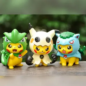 6 pièces Pokemoned Pikachu figurine ensemble Kawaii Anime Cosplay déguisement PVC modèle poupées jouets à collectionner cadeau pour les enfants Fans - Product Image 6