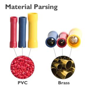 Đỏ Butt kết nối uốn 100pcs <span class=keywords><strong>22</strong></span>-16awg Butt kết nối hoàn toàn cách điện PVC dây Butt Splice kết nối, <span class=keywords><strong>22</strong></span>-16 đo - Product Image 2
