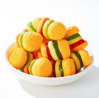 Halal fruit-gearomatiseerde hamburgervormige, meerkleurige, zoete gummy snoepjes, bulk, private label, OEM, op maat gemaakt voor kinderfeestjes.