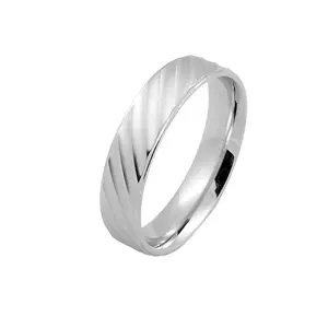 Real Silver Couple Rings His and Her Matt Finishing Wedding Band Ring Solid Silver Jewelry for Men Women