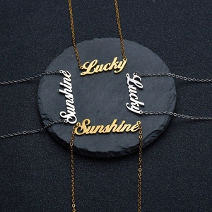Drop Ship Personalized Name Pendant <b>Necklaces</b> Gold Plated Alloy Heart Key Crown Butterfly Charm Women's <b>Statement</b> Jewelry Gift - Product Image 6