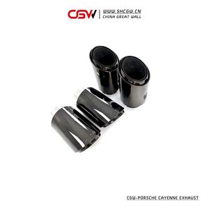 Высококачественный Титановый Глушитель Catback и front pipe с четырьмя черными выхлопными наконечниками для Porsche Cayenne <span class=keywords><strong>3</strong></span>,0 T - Product Image 3