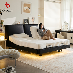 Lit intelligent en cuir King Size, couleur personnalisable, modes de réglage multiples, prévention du ronflement, sommeil réglable, intelligent et électrique - Product Image 5