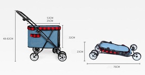 Carrito Para Perro מתקפל נסיעות לחיות מחמד עגלת חתול עגלת Carrier עם 4 גלגלים עבור קטן בינוני כלבים יוקרה כלב חיות מחמד עגלות - Product Image 6
