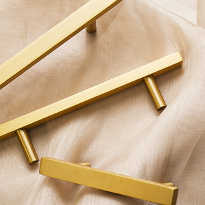 Hiện đại Cuboid Brass ngăn kéo knobs Vàng tủ xử lý kích cỡ khác nhau cho đồ nội thất nhà bếp tủ kéo - Product Image 2