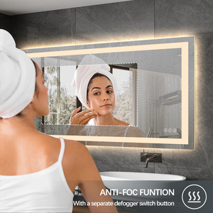 Espejo <span class=keywords><strong>de</strong></span> <span class=keywords><strong>Baño</strong></span> LED Personalizado con Pantalla Táctil Inteligente y Luces, Diseño Rectangular Moderno para Salón o Villa, Iluminado - Product Image 2