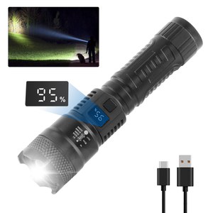 2 gói có thể sạc lại không thấm nước ABS dẫn đèn Pin IP65 đánh giá 3 chế độ biến độ sáng chỉ số pin 1000m chùm ngoài trời - Product Image 1