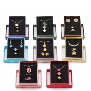 Velvet Jewelry <b>Gift</b> <b>Box</b> Rectangle/Square Shape Ring <b>Earring</b> & Necklace Organizer Premium Packaging for Stylish Display - Product Image 2
