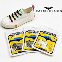 Lacets élastiques en silicone en forme de chauve-souris sans nœuds pour enfants et adultes, accessoires de chaussures de sport pour Halloween, vente en gros