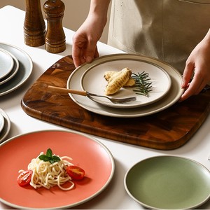 Juego de cena moteado de lujo de moda estilo Ins Rocky <span class=keywords><strong>Italian</strong></span> Coastline Retro Clay Shallow 7 8 10 Inch Plate - Product Image 5