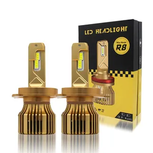 R8 Led phare H1 H7 H4 lampe ampoule Turbo lampe pour voiture Led phare automobile Led antibrouillard/feux de conduite systèmes d'éclairage automatique