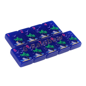 Dễ thương đầy màu sắc 0.8 "x0.5" x0.4 "mini du lịch Acrylic mahjong thiết lập món quà hoàn hảo cho những người yêu thích Mạt chược - Product Image 2