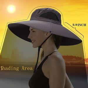 Summer Outdoor Fishing <strong>Bucket</strong> <strong>Hats</strong> Adjustable Drawstring 3D Embroidery Large Brim Sunburn protection <strong>Hat</strong>
