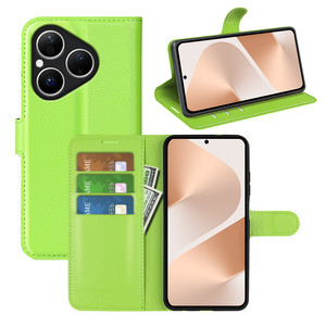 เคสหนังฝาพับทรงกระเป๋าเงินลายลิ้นจี่ PU 9สีสำหรับ Huawei 80 pura - Product Image 6