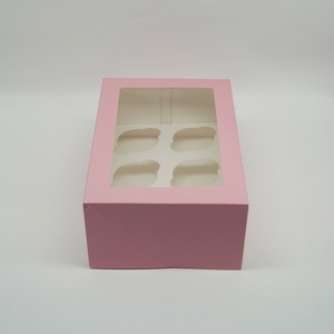 Cupcake Packaging <b>Box</b> Kraft Custom Clear Rectangle Cake <b>Box</b> for 6 Cup Cakes - Product Image 4