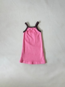 <span class=keywords><strong>Vestito</strong></span> Estivo per Bambina 0-6 Anni, 100% Cotone Spugna, Marrone Blu <span class=keywords><strong>Rosa</strong></span>, con Spalline a Costine, Senza Maniche - Product Image 6