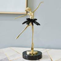Décoration de salon pour entrée de mariage, figurine de danseuse, ornement en cuivre de filles de ballet