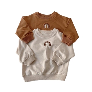 Autunno Del Bambino Del Bambino Dei Ragazzi Delle Ragazze Arcobaleno Ricamo <span class=keywords><strong>Felpe</strong></span> Pullover Bambini Manica Lunga T-Shirt Felpa Vestiti Del Bambino - Product Image 1