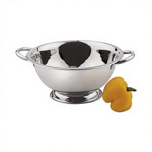 Colador de Cocina de Acero Inoxidable Premium con Diseño de Letras Recortadas, Acabado Cromado, Pulido Espejo, Plegable, Apto para Lavavajillas - Product Image 1