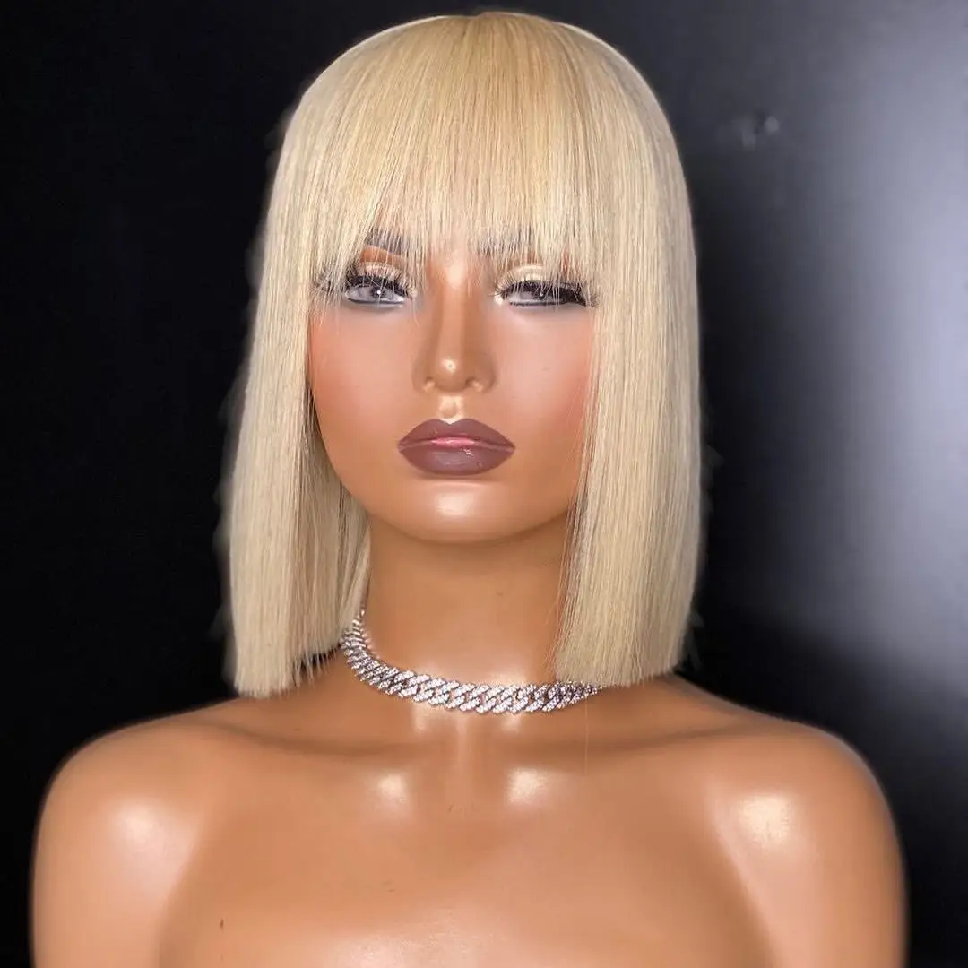 613 blonde bob wigs Human Hair Lace closure front wigs For Black Women