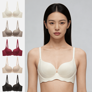 Set di Lingerie <span class=keywords><strong>Senza</strong></span> Cuciture Evenyoung, <span class=keywords><strong>Reggiseno</strong></span> e Slip <span class=keywords><strong>Senza</strong></span> Ferretto, Set Intimo Morbido e Confortevole con Coppe ad Aria, Invisibile - Product Image 1