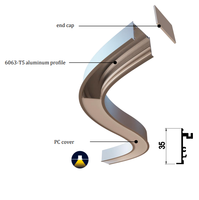 Extrusion montée suspendue de profil en aluminium circulaire de LED pour la taille de lumière de bande de LED dans 35mm avec la largeur adaptée aux besoins du client