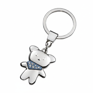 Porte-clés et mousqueton promotionnels ours bleu clair, sans boîte incluse - Product Image 2