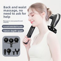 Pistolet de massage fascia puissant à 3 têtes incurvées en U, sans fil, avec moteur à balais, pour la relaxation musculaire et l'entraînement physique