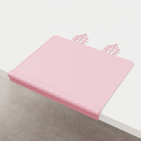 Tapis de table rectangulaire 100 % silicone avec rebord de dentition anti-débordement |   Tapis de cuisine antidérapant à ventouses, lavable au lave-vaisselle