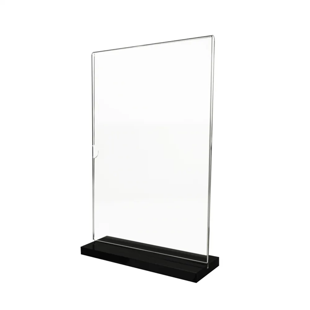 Customized Size Table Use Counter Artwork Display Stand A4 /A5/A6 Transparent Desktop Acrylic Sign Holder