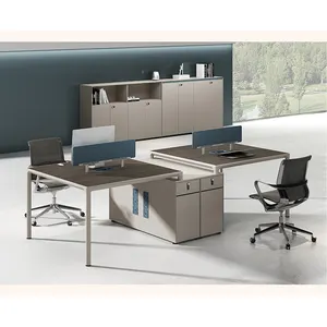 Europäisches Styling Holz 4 Personen Workstation Schreibtisch Büromöbel Büro tisch Modern mit Schublade