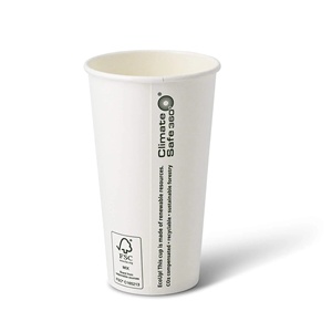 Gobelets en papier recyclables 20 oz 500 ml Ø 90 mm blancs à paroi simple grande capacité pour jus de fruits - Product Image 5