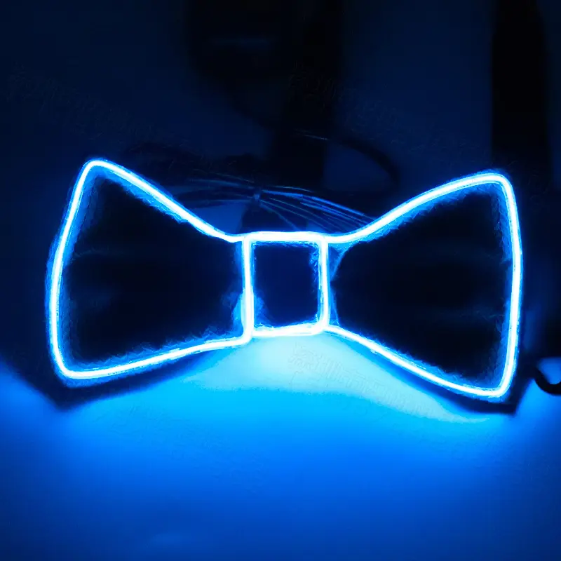 Cravate en fil de fer LED pour hommes, nœud papillon lumineux pour club, fête et mariage