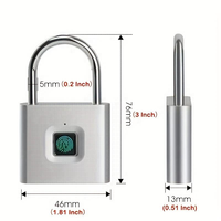 Mini cadenas intelligent Identification rapide Alarme de faible puissance Serrure intelligente d'empreintes digitales sûre