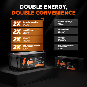 LiTime <b>24V</b> 100AH 200AH 300AH Storage <b>Batteries</b> Lithium Solar <b>Battery</b> 25.6v 100ah 200ah <b>Battery</b> 24 V 200 - Product Image 3