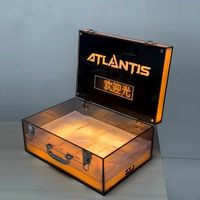 Boîte à vin en plastique personnalisée Art Déco pour bar, boîte de nuit, fournitures LED pour bouteille, porte-gobelet VIP, collection, valise, glorificateur