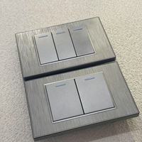 Interruptor de pared eléctrico negro de doble polo 120*76, estándar estadounidense 250V 16A, 1/2 toma universal de 13A para Vietnam y Taiwán