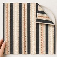 Serviette en lin et coton personnalisée imprimée 45x45cm |   Rayures scandinaves festonnées |   Impression numérique en gros
