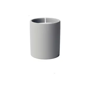 Custom High Quality Engraved Logo Modern White Beige Black Cement Candle Jars Long Cement