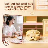 Souris d'ordinateur sans fil rechargeable INPHIC YC-KL en forme de chat mignon avec housse moelleuse, 4 boutons, capteur photoélectrique